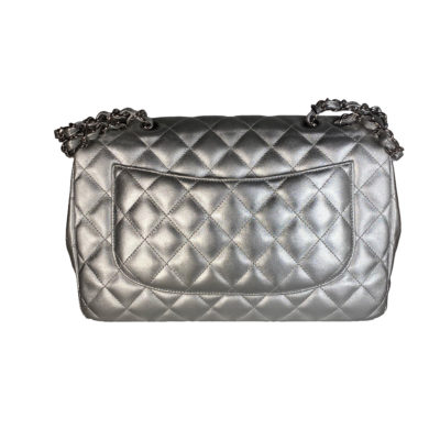 EMB 00210_ChanelTimeless_Silber_SingleFlap_Silver_Lammleder_Jumbo