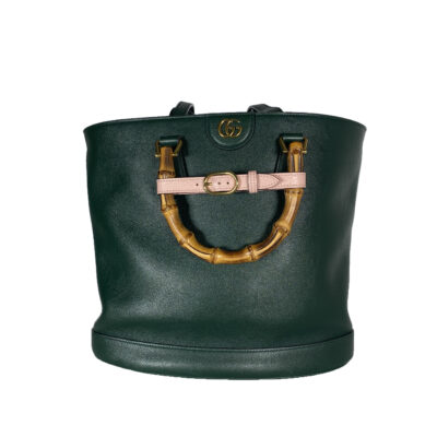 CEME 00043_Gucci Tote_Diana_Grün_Bamboo Henkel