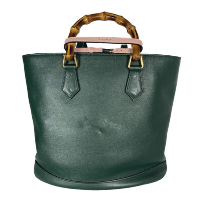 CEME 00043_Gucci Tote_Diana_Grün_Bamboo Henkel