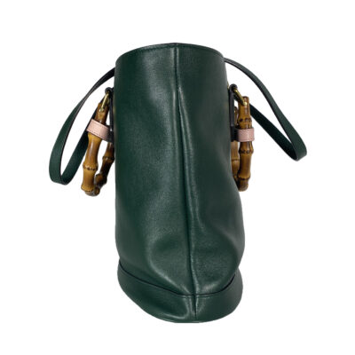CEME 00043_Gucci Tote_Diana_Grün_Bamboo Henkel
