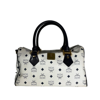 MCM Boston Henkeltasche weiß/schwarz_CEML 00051