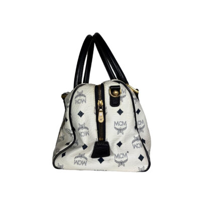MCM Boston Henkeltasche weiß/schwarz_CEML 00051