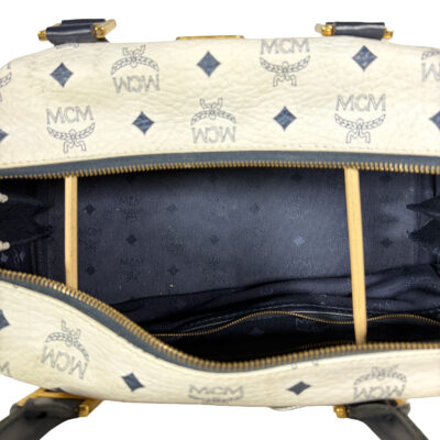 MCM Boston Henkeltasche weiß/schwarz_CEML 00051