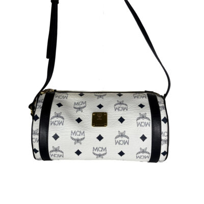 MCM Papillon Tasche weiß/schwarz Schulterriemen_CEML 00050