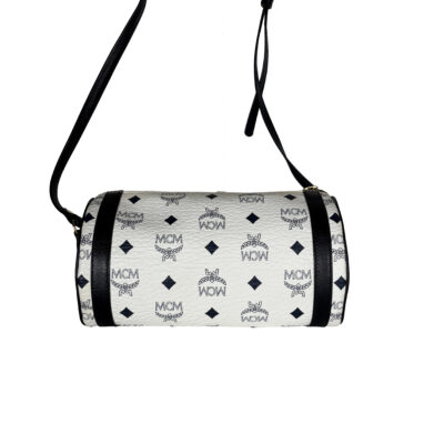 MCM Papillon Tasche weiß/schwarz Schulterriemen_CEML 00050