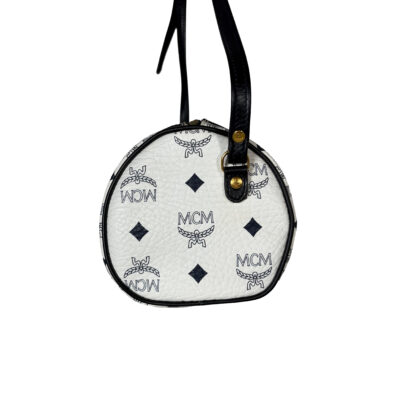 MCM Papillon Tasche weiß/schwarz Schulterriemen_CEML 00050