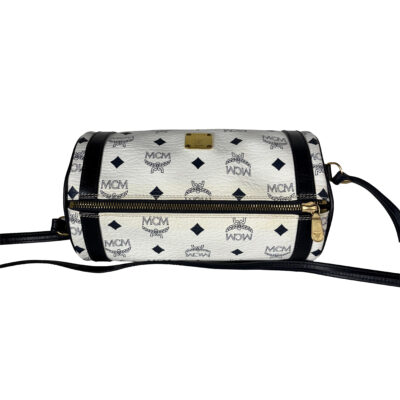 MCM Papillon Tasche weiß/schwarz Schulterriemen_CEML 00050