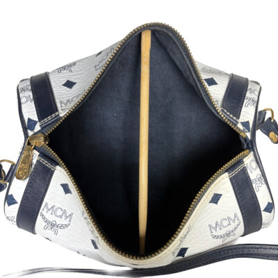 MCM Papillon Tasche weiß/schwarz Schulterriemen_CEML 00050