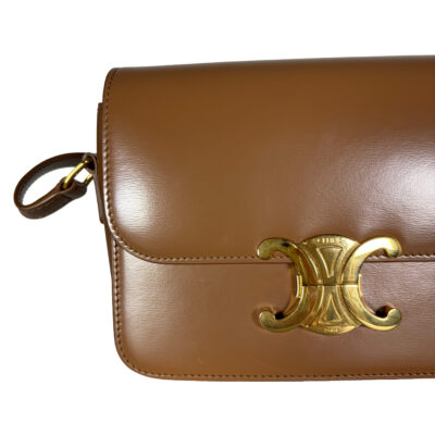 Celine Triomphe Teen Bag _Braun_Gold_CEMX 00158