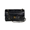 Vintage Chanel Single Flap Bag_Schwarz_Lammleder_Gold_CEMB 00079