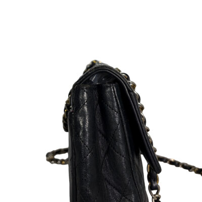 Vintage Chanel Single Flap Bag_Schwarz_Lammleder_Gold_CEMB 00079