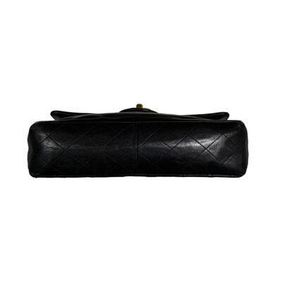 Vintage Chanel Single Flap Bag_Schwarz_Lammleder_Gold_CEMB 00079