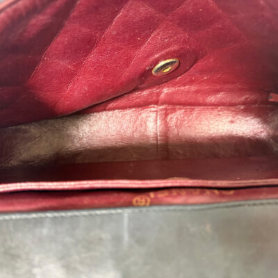 Vintage Chanel Single Flap Bag_Schwarz_Lammleder_Gold_CEMB 00079
